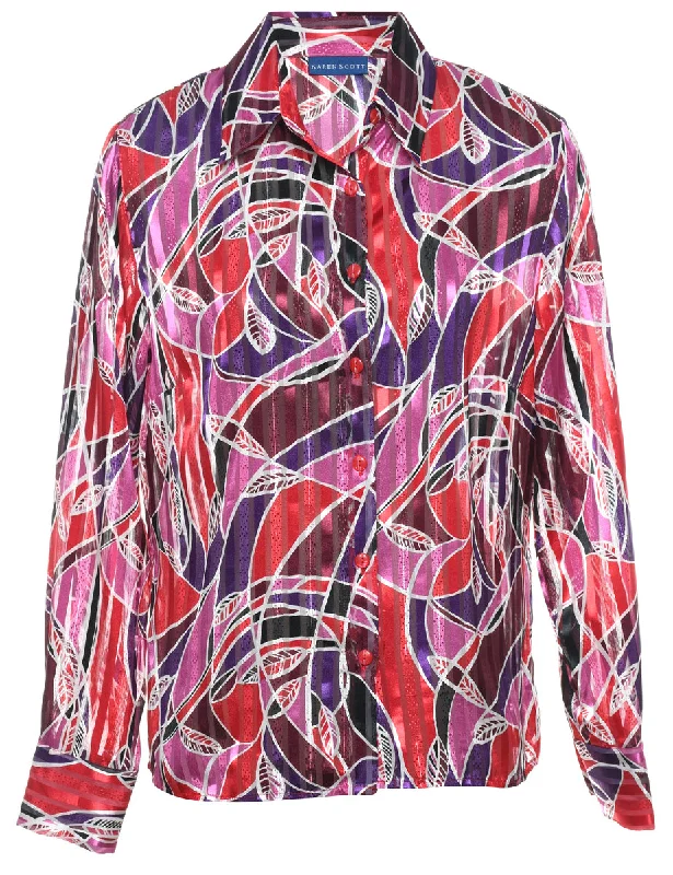 Leafy Print Blouse - S