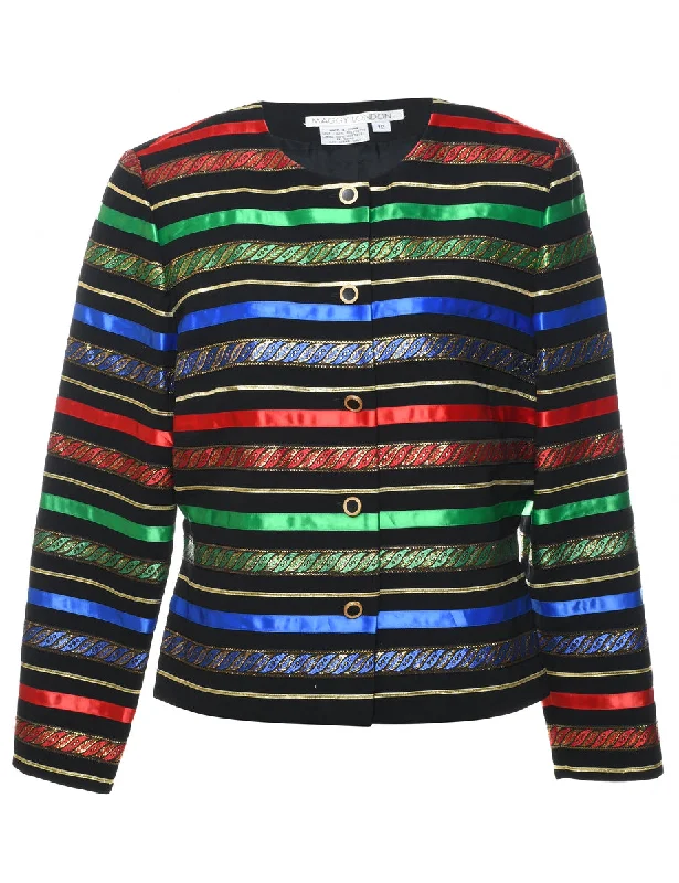 Multi-colour Striped Evening Jacket - M