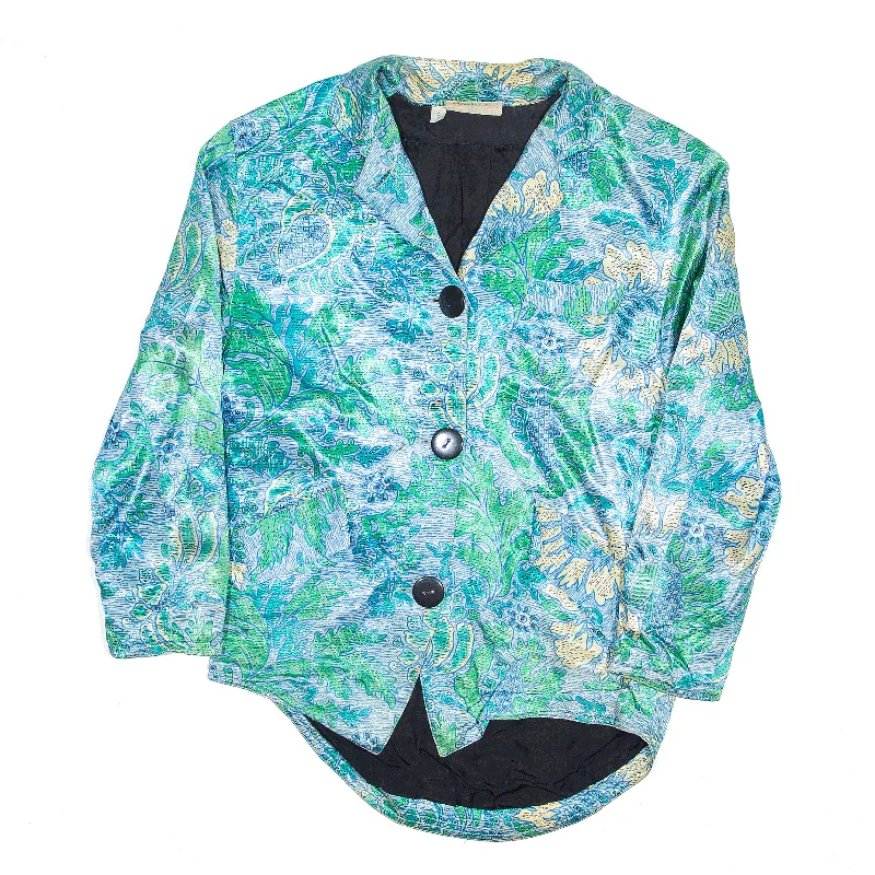 NEW YORKERS Underwater Blue Satin Blazer Jacket S