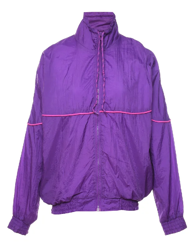 Purple & Pink Contrast Trim Nylon Jacket - L