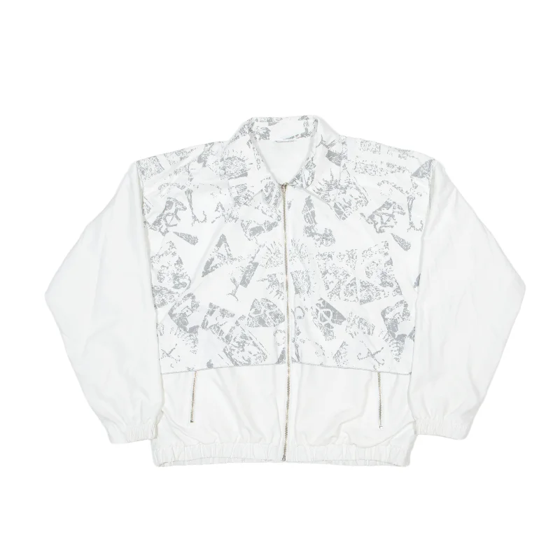 SERGIO TACCHINI Shell Jacket Cream 90s Crazy Pattern Womens L