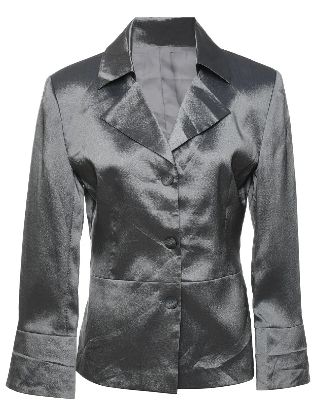 Silver Metallic Evening Jacket - M