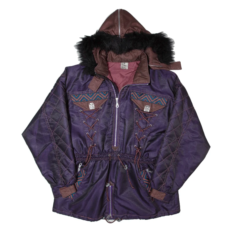 Snow Fun Womens Pullover Jacket Purple Nylon Hooded L