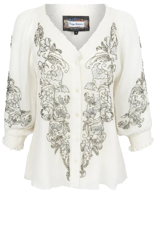 Vintage Collection Silver & Gold Embellished Blouse