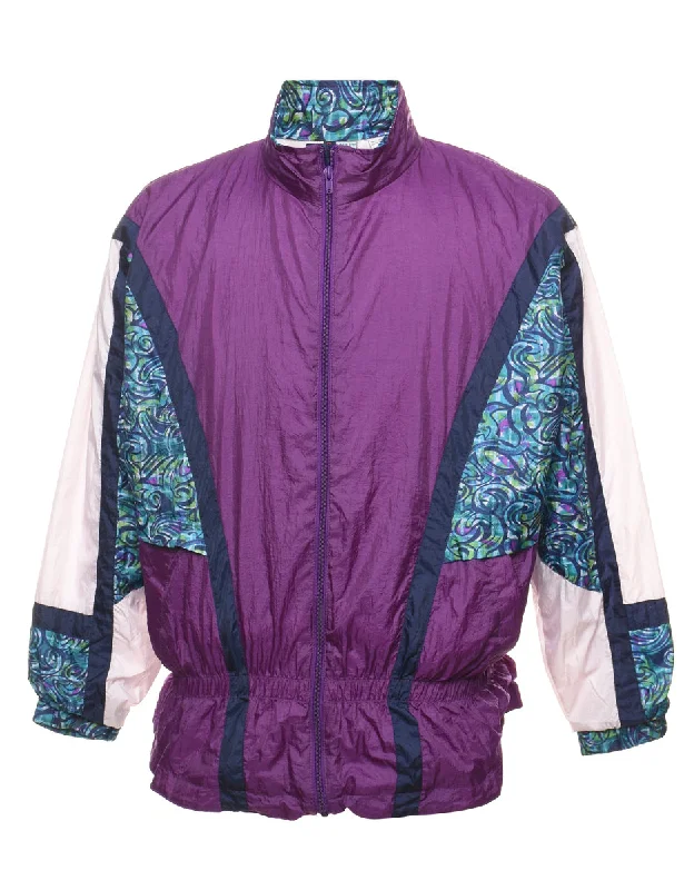 Zip-Front 1990s Multi-Colour Nylon Jacket - L