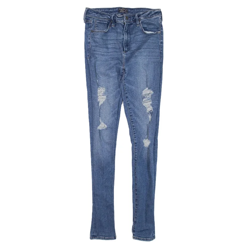 ABERCROMBIE & FITCH Distressed Simone High Rise Jeans Blue Denim Slim Skinny Womens W28 L29