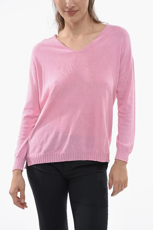 Arovescio Lightweight Cotton V-Neck Sweater