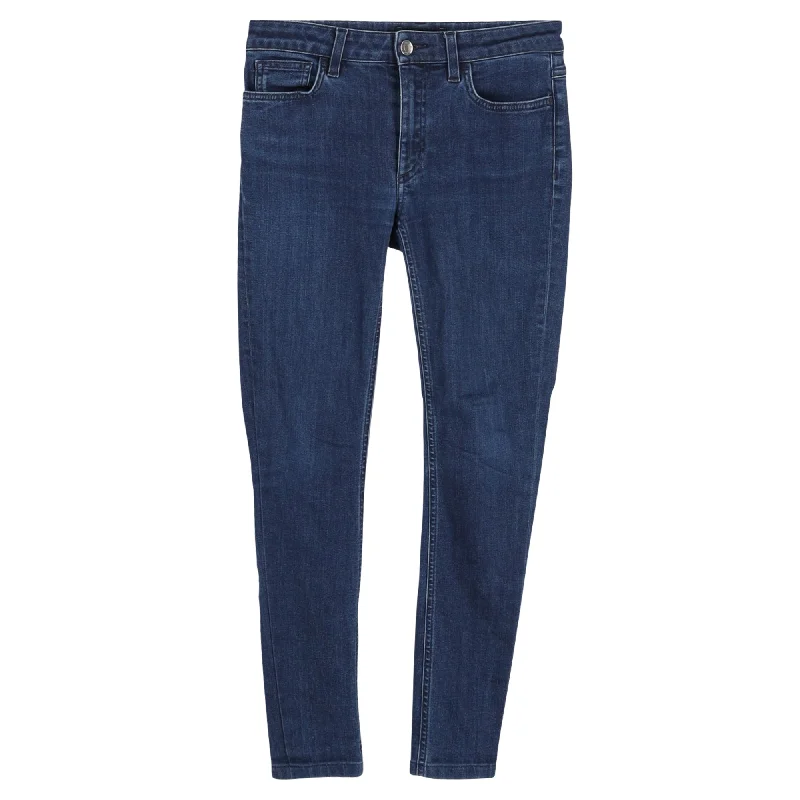 Dolce & Gabbana Back Logo Plaque Skinny Jeans in Blue Cotton Denim