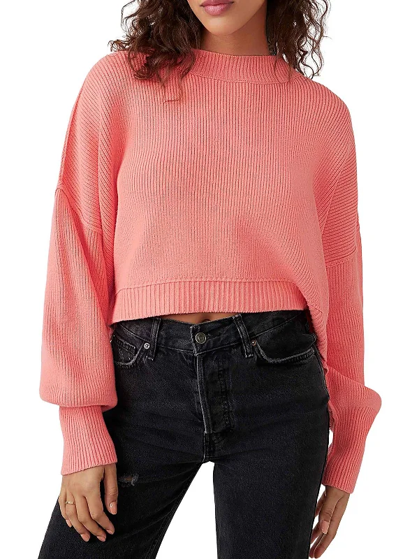 Easy Street Womens Mock Neck Cropped Pullover Sweater