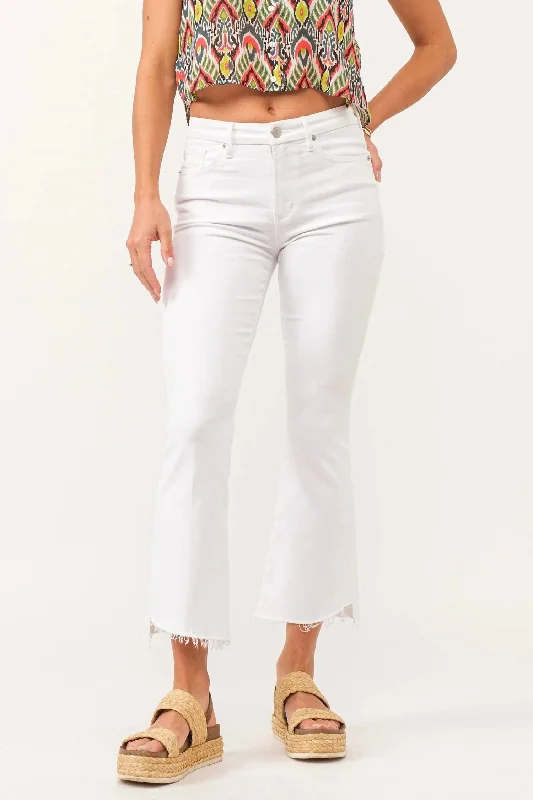 Jeanne High Rise Cropped Flare Jean In White