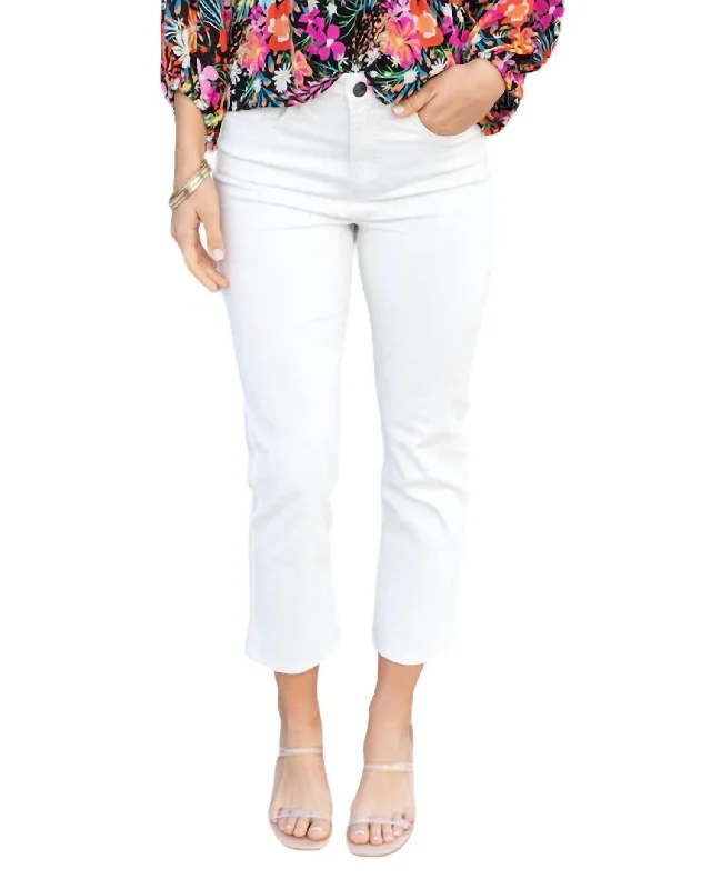 Mel's Fave Straight Leg Cropped Denim Jean In White