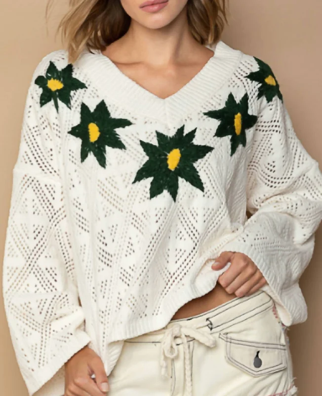 Nora Knit Sweater In White