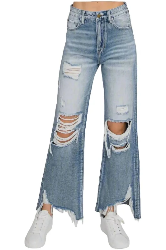 Rigid Vintage Cropped Flare Jeans In Blue