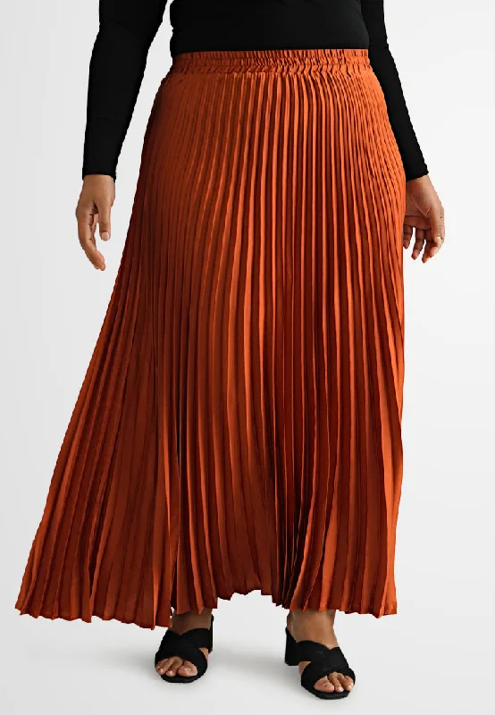 Alani Satin Pleated Flare Skirt