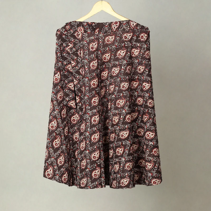 Brown - Block Print Cotton Wrap Around Ajrakh Skirt 17