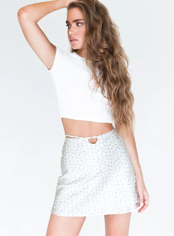 Desert Storm Mini Skirt White Floral