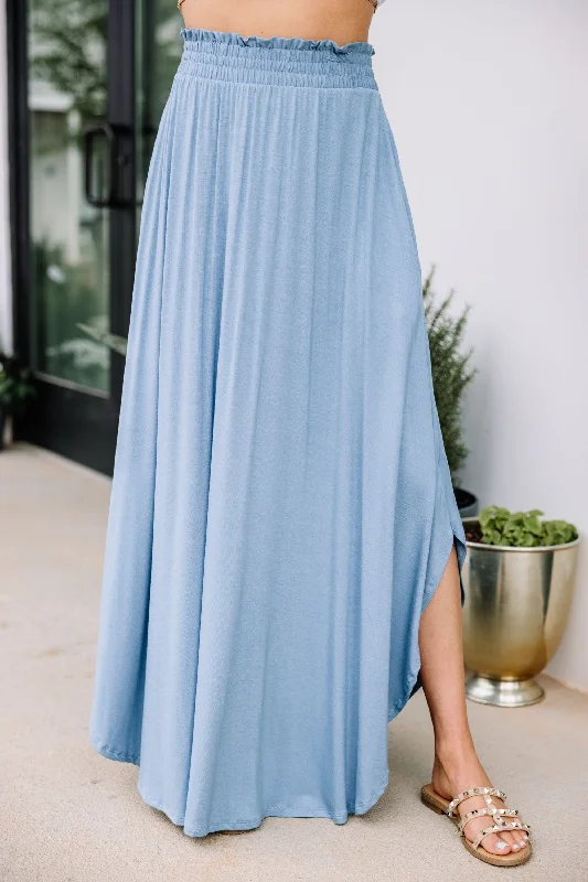 It's A Lovely Day Chambray Blue Maxi Skirt