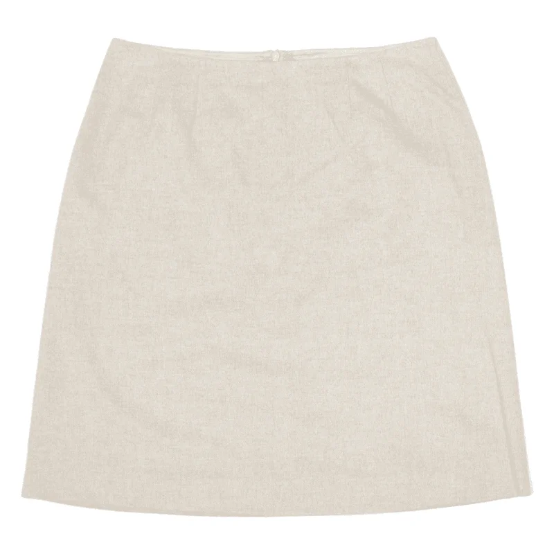 MAX MARA Knee Length Straight Skirt Beige Wool Womens UK 12