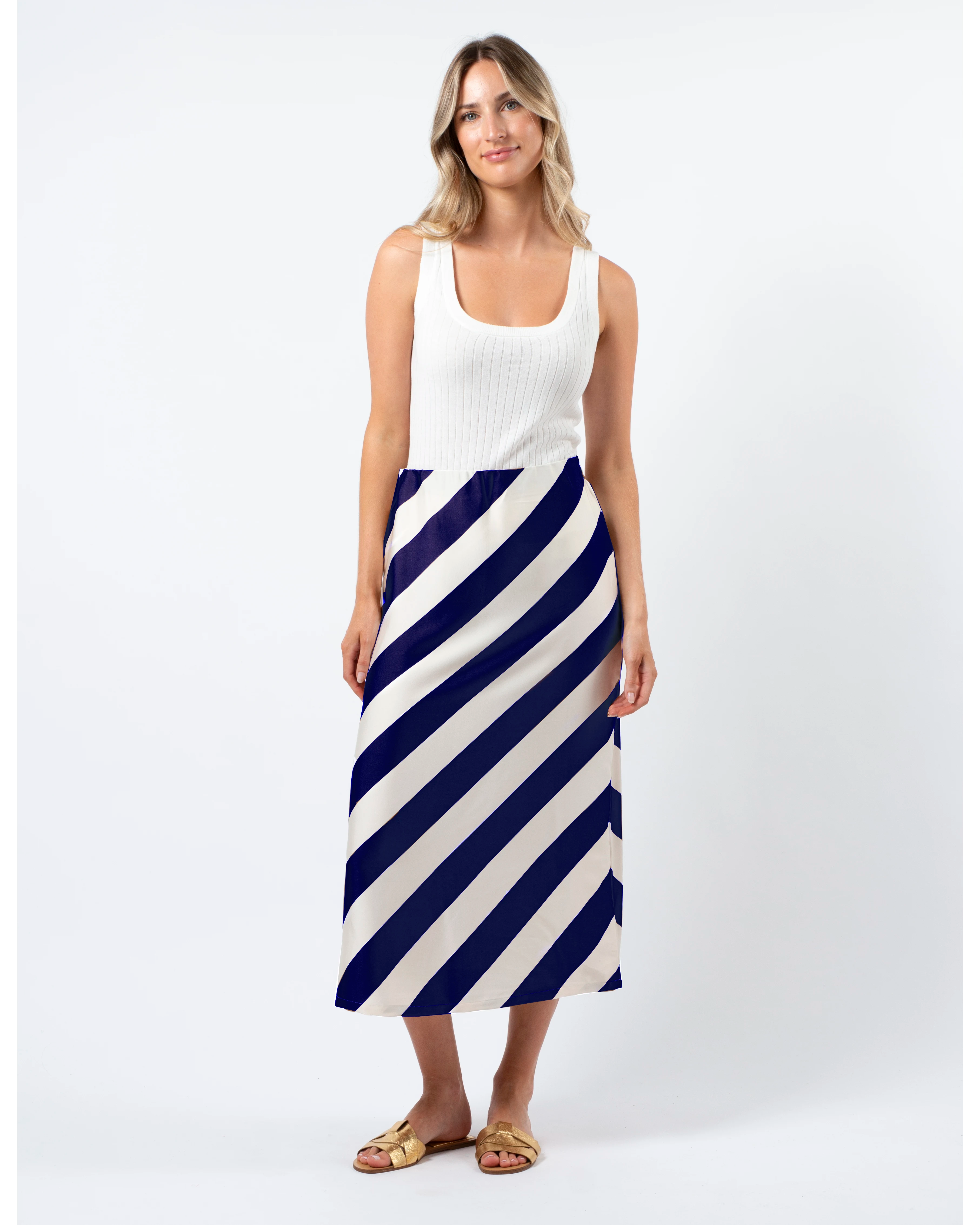 Stella + Gemma - Erin Skirt - Navy & White Strip