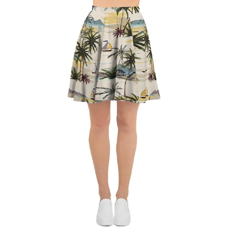 Tropical Palm Lead Island Print Women's Skirt