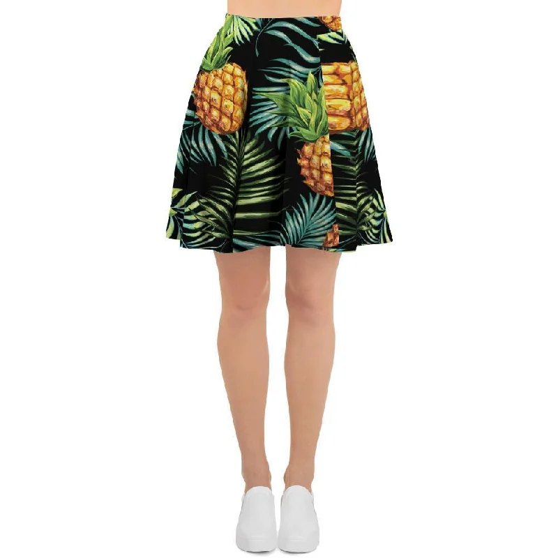 Tropical Palm Leaf Pineapple Print Women's Skirt