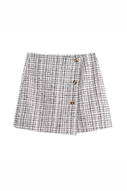 'Wynn' High Waist Tweed Skort