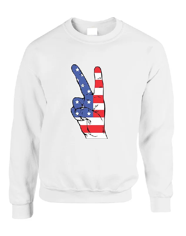 Adult Sweatshirt American Flag Hand 4th Of July Cool Top