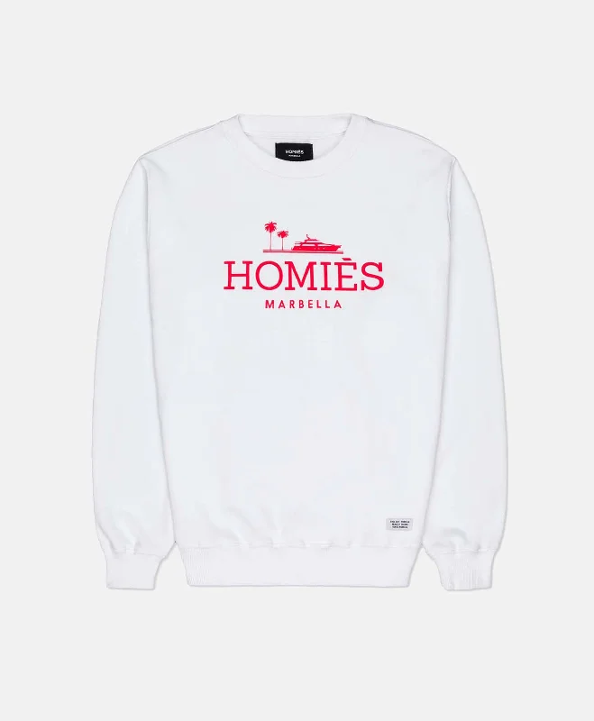 CLASSIC SWEATSHIRT WHITE RED