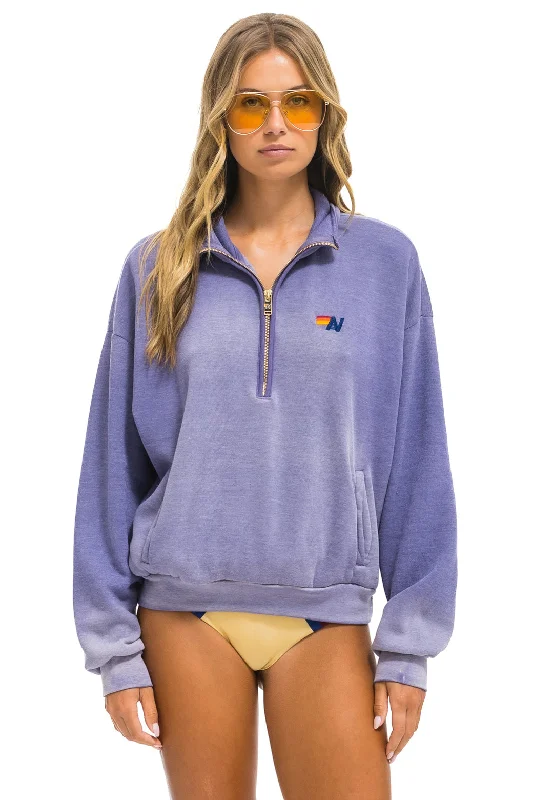 ESSENTIAL HALF ZIP RELAXED SWEATSHIRT - FADED GRAPE