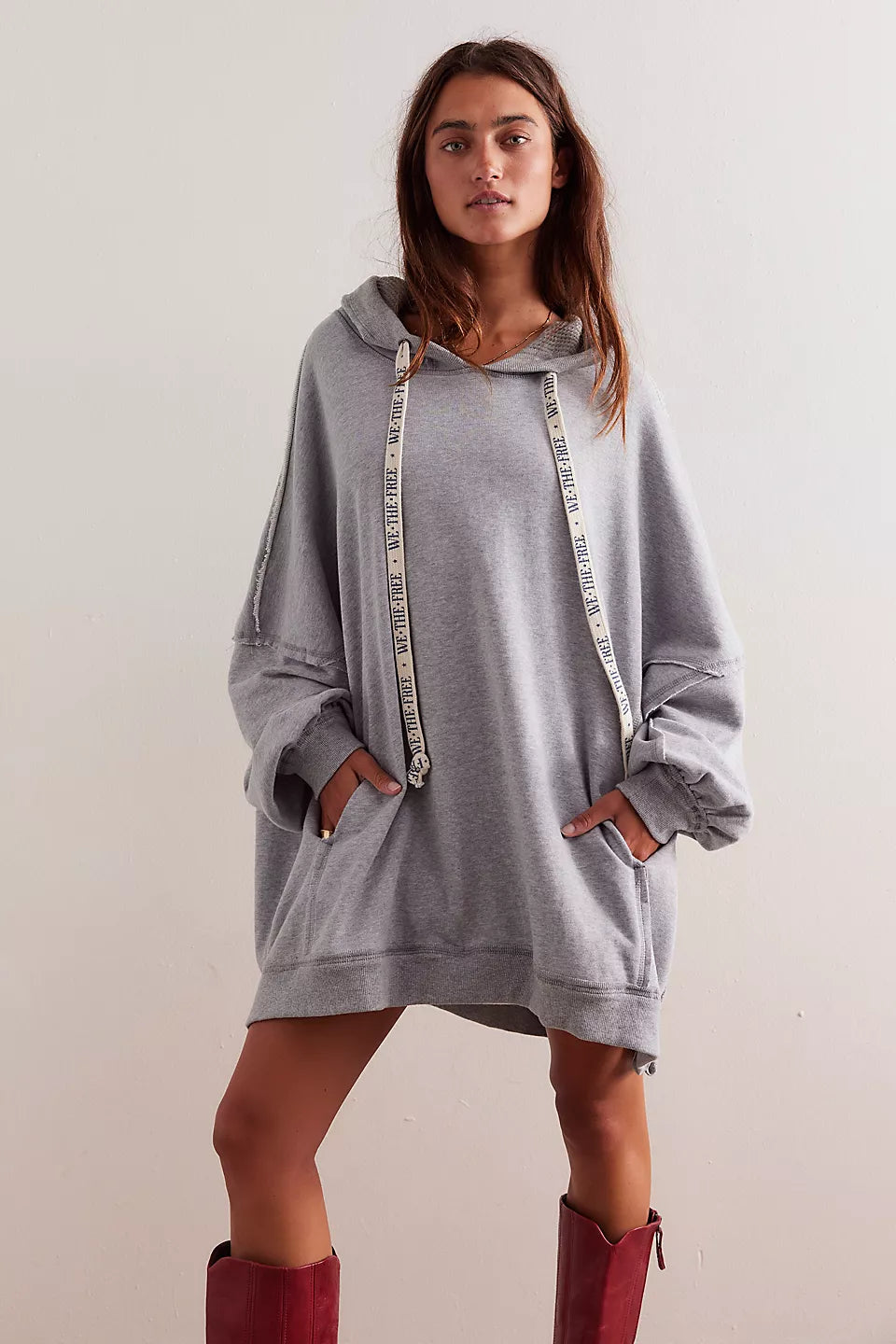 Free People We The Free We Hoodie - HEATHER GREY