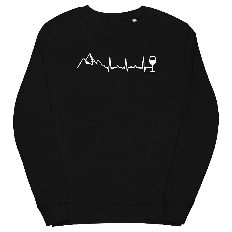 Heartbeat Wine and Mountain - Unisex Premium Organic Sweatshirt