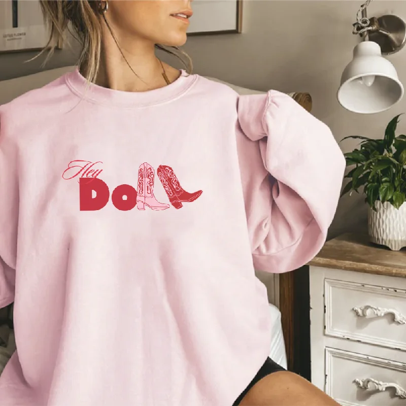 Hey Doll Cowgirl Graphic Women's Sweatshirt