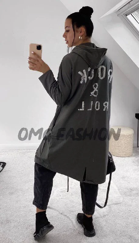 " ROCK AND ROLL " Oversized Hoodie