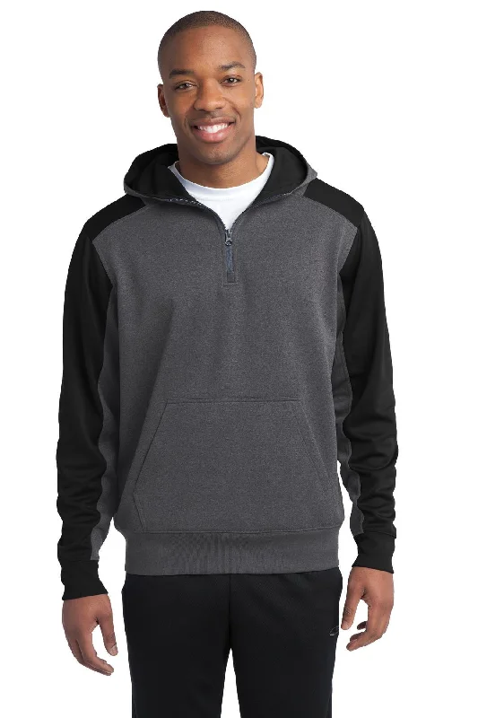 Sport-Tek  Tech Fleece Colorblock 1/4-Zip Hooded Sweatshirt. ST249