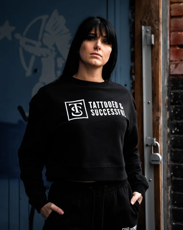 Core Crop Crew Sweatshirt - Black