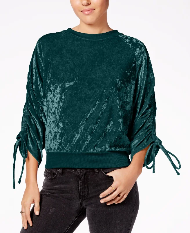 Juniors' Crushed Velvet Sweatshirt