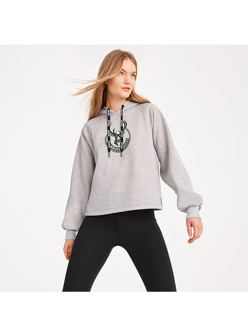 Women's DKNY Debbie Grey Milwaukee Bucks Hooded Sweatshirt