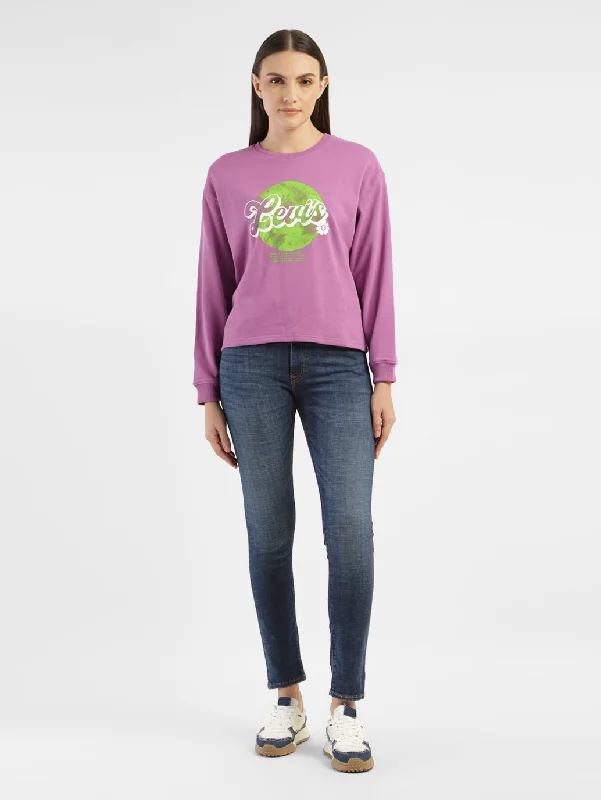 Women's Graphic Print Crew Neck Sweatshirt