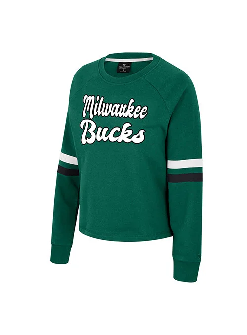 Women's Talent Competition Green Milwaukee Bucks Crewneck Sweatshirt